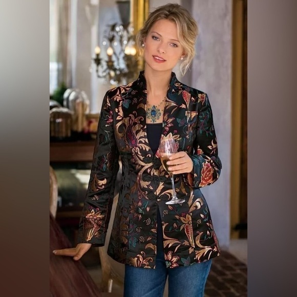 Soft Surrounding Moon Dynasty Floral Embroidered Jacket - Picture 1 of 11